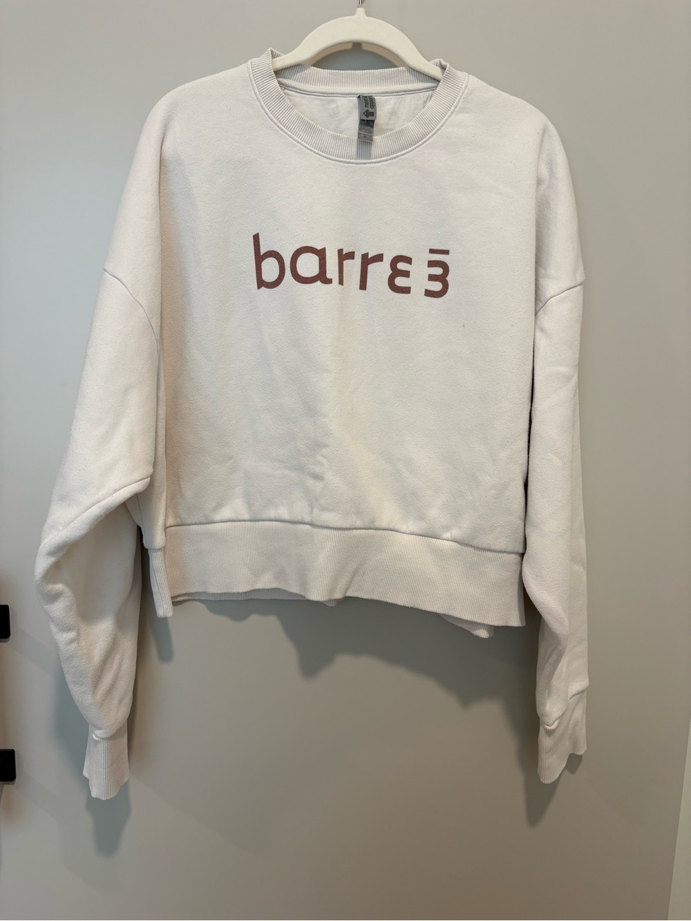 barre3 Women's White Crewneck Logo Sweatshirt